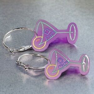 Cheers to Style: Purple Martini Hoop Earrings! 🍸 NWT